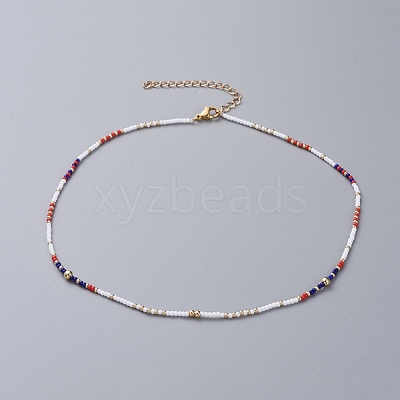 Seed Beaded Necklaces NJEW-JN02659-03-1