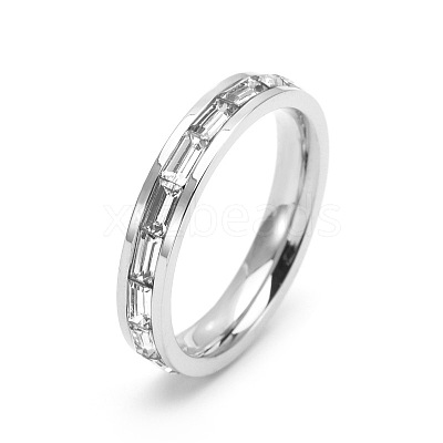 304 Stainless Steel with Crystal Rhinestone Finger Rings FS-WGF5DC4-07-1