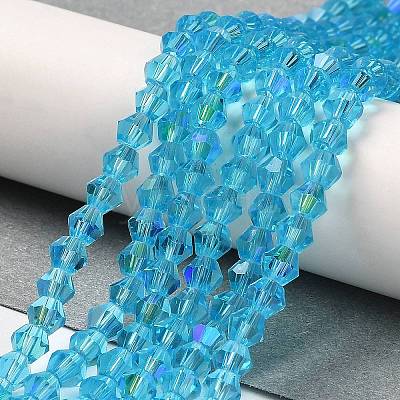 Transparent Electroplate Glass Beads Strands LS-GLAA-F029-4mm-D19-1