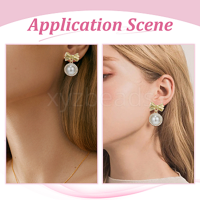 40Pcs Alloy Bowknot Stud Earring Findings EJEW-ME0001-23A-1