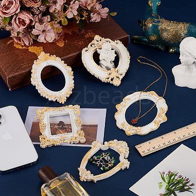 5Pcs 5 Style Resin Picture Frame AJEW-FG0002-34-1