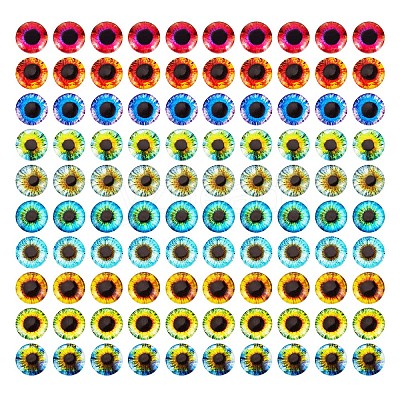 Luminous Eye Printed Glass Cabochons GGLA-PH0001-22B-1