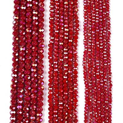 Electroplate Glass Beads Strands EGLA-A044-P4mm-B15-1