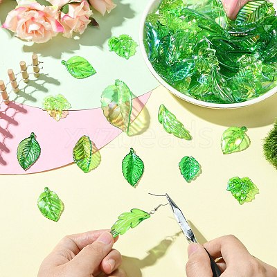 160Pcs 8 Styles UV Plating Acrylic Pendants OACR-CJ0002-55-1