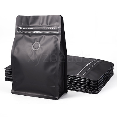 10Pcs BOPP and Aluminized PET and PE Resealable Coffee Zipper Bags with Valve ABAG-TA0001-93G-1