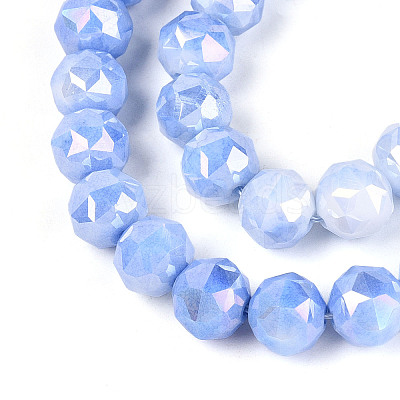 Anti-Tarnish Electroplate Glass Beads Strands GLAA-N010-10mm-08-1