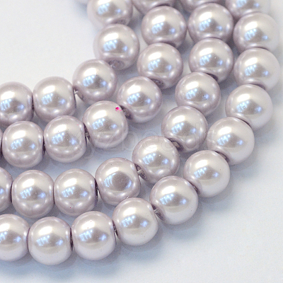 Baking Paint Pearlized Glass Pearl Round Bead Strands HY-Q003-4mm-25-1