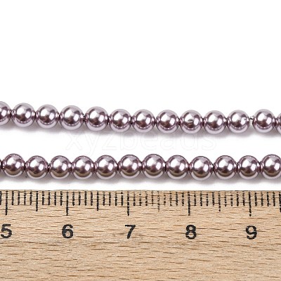 Electroplated Shell Pearl Beads Strands BSHE-G041-4mm-02-1