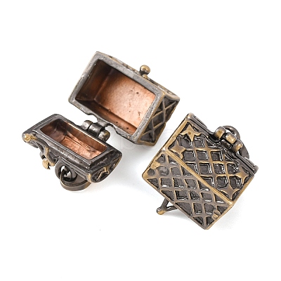 Brass Prayer Box Pendants KK-24X16-AB-1