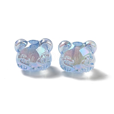 UV Plating Rainbow Iridescent Acrylic Beads PACR-M002-03C-1