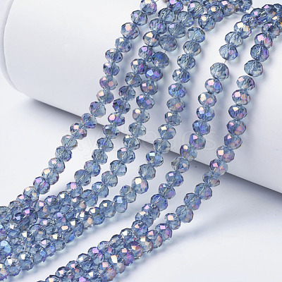 Electroplate Transparent Glass Beads Strands EGLA-A034-T4mm-G06-1