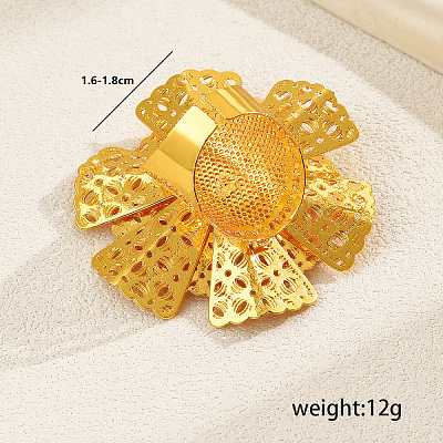 Elegant Hollow Flower Design Iron Cuff Ring for Women Wedding Party PY5913-1