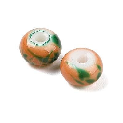 Opaque Spray Painted Glass Beads GLAA-G118-01V-1
