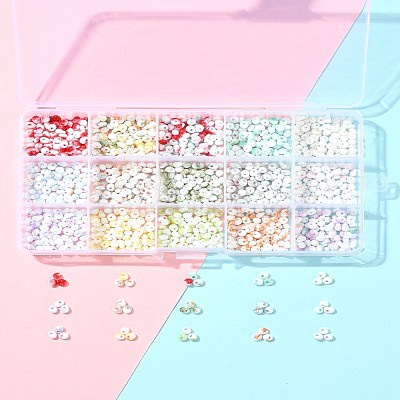 127.5G 15 Colors Baking Paint Glass Seed Beads SEED-FS0001-40-1