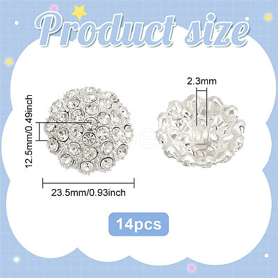 14pcs 1-Hole Alloy Shank Button FIND-FG0003-17A-1