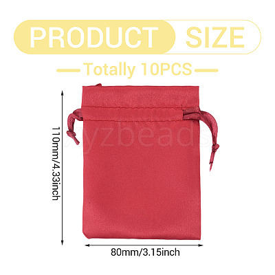 10Pcs Brocade Good Luck Fortune Drawstring Gift Blessing Bags PAAG-TADJ0001-01G-1