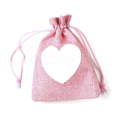 12Pcs 12 Styles Valentine's Day Printed Rectangle Burlap Cloth Packing Pouches X1-ABAG-U006-02C-1