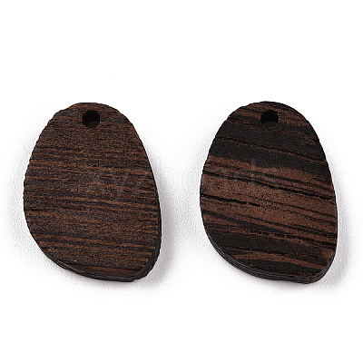 Natural Wenge Wood Pendants WOOD-T023-88-1