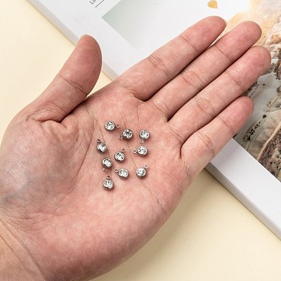 201 Stainless Steel Rhinestone Charms STAS-S068-04-1