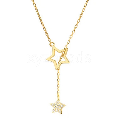 Star Alloy Crystal Rhinestone Lariat Necklaces for Women FS-WG0CF7B-01-1