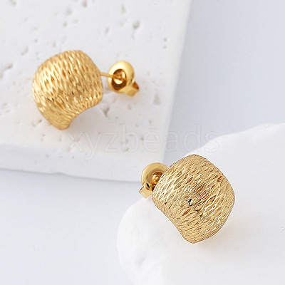 304 Stainless Steel C-Shaped Stud Earrings for Women RS8571-1