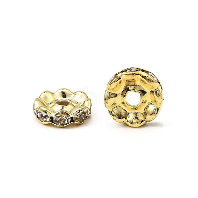 Brass Grade A Crystal Rhinestone Spacer Beads RB-A006-10MM-G-1