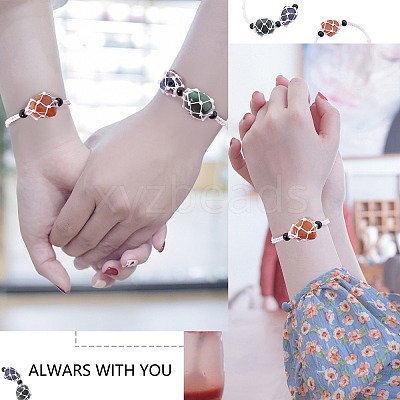 Adjustable Braided Nylon Cord Macrame Pouch Bracelet Making AJEW-SW00013-16-1