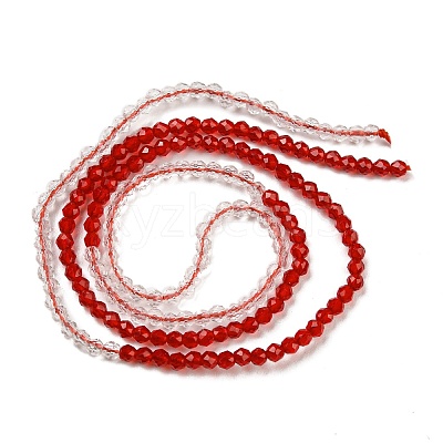 Transparent Gradient Color Glass Beads Strands GLAA-H021-01A-37-1