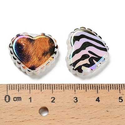 Rainbow Iridescent Printed Opaque Acrylic Beads OACR-D316-01B-02-1