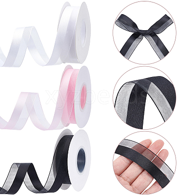 3 Rolls 3 Colors Polyester Ribbon OCOR-CY0003-55-1