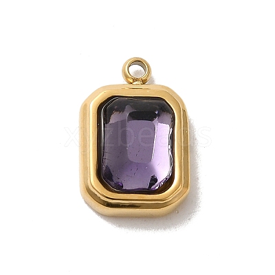 High Polished 304 Stainless Steel Glass Pendants STAS-L022-062G-03-1