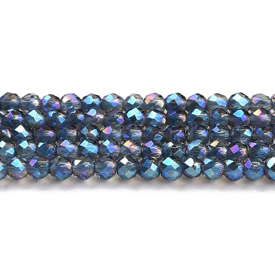 Electroplate Transparent Glass Beads Strands GLAA-H021-01B-FR05-1