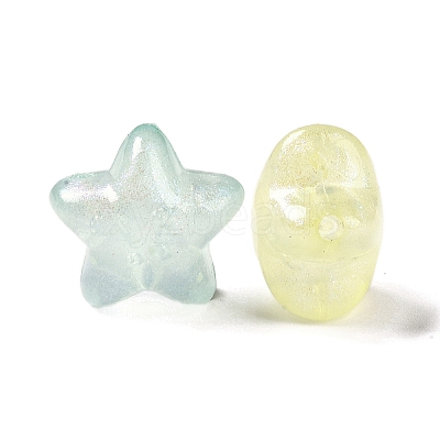 Luminous Transparent Acrylic Beads OACR-G033-06A-1