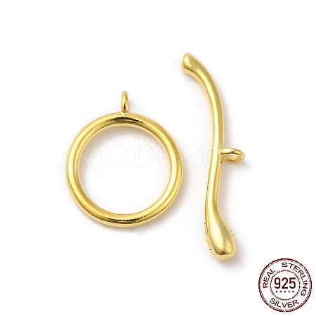 Rack Plating 925 Sterling Silver Toggle Clasps LS-STER-G038-03G-1