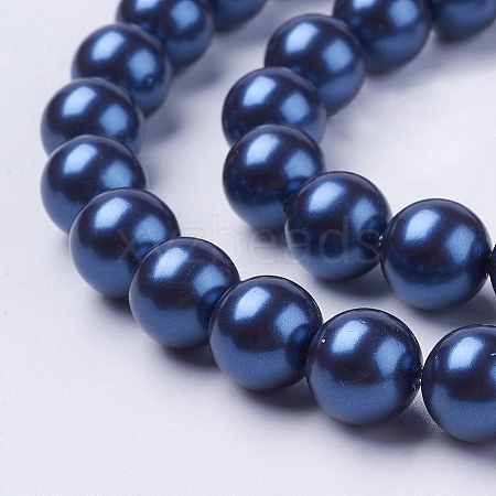 Shell Pearl Beads Strands X-BSHE-L035-8mm-I08-1