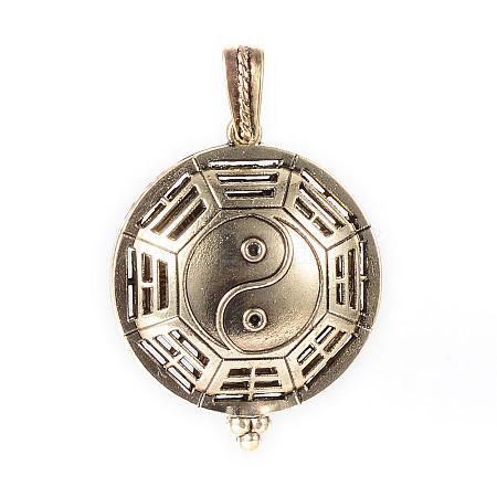 Feng Shui Alloy Diffuser Locket Pendants PALLOY-Q331-36AB-1