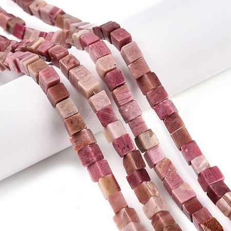 Natural Rhodonite Beads Strands G-T139-6x6-03A-1