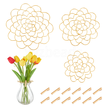 3Pcs 201 Stainless Steel Flower Arrangement Insert Lids DIY-UN0005-92G-1