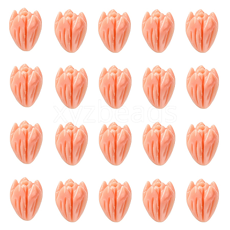20Pcs Opaque Resin Flower Rose Beads RESI-YW0004-99H-1