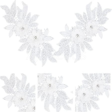 Polyester Embroidered Floral Lace Collar DIY-WH0326-47D-1