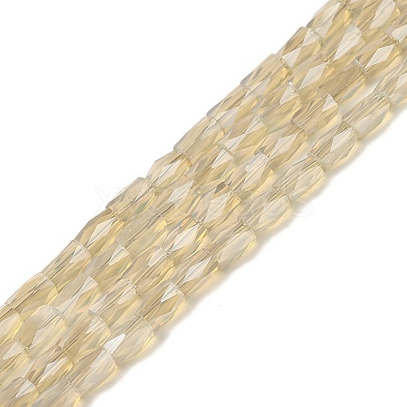 Electroplate Glass Beads Strands GLAA-P068-PL01-1