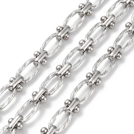 Tarnish Resistant 304 Stainless Steel Oval & Knot Link Chains CHS-B005-03P-1