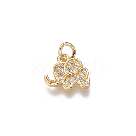 Brass Micro Pave Cubic Zirconia Pendants KK-G374-26G-1