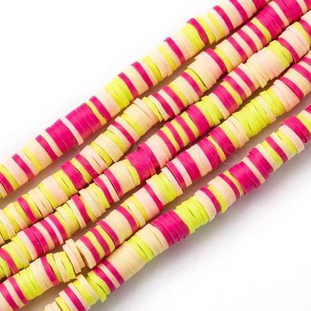 Handmade Polymer Clay Beads Strands CLAY-R089-6mm-T02B-17-1