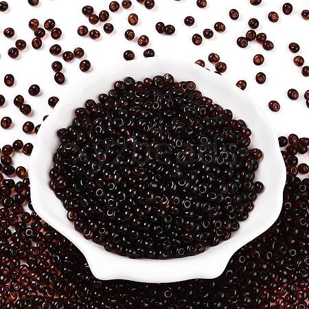 3/0 Baking Paint Glass Fringe Seed Beads SEED-A034-04J-1