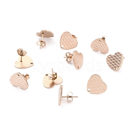 Ion Plating(IP) 304 Stainless Steel Stud Earring Findings STAS-I183-04B-RG-1