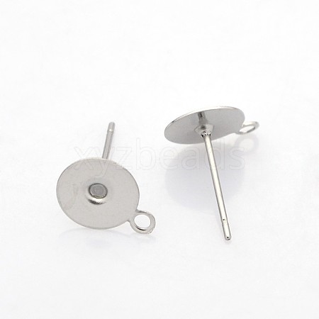 Non-Tarnish 304 Stainless Steel Stud Earring Settings STAS-N036-03A-1