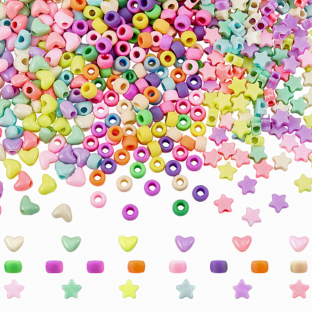 750Pcs 3 Style Plastic Beads KY-NB0001-30-1