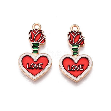 Valentine's Day Theme Alloy Enamel Pendants ENAM-T020-50F-01-1