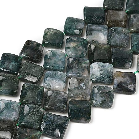 Natural Moss Agate Beads Strands G-L239-16-1